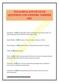TEXAS REAL ESTATE EXAM QUESTIONS AND ANSWERS&period; VERIFIED 2026&period;