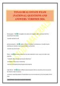 TEXAS REAL ESTATE EXAM &lpar;NATIONAL&rpar; QUESTIONS AND ANSWERS&period; VERIFIED 2026