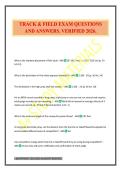 TRACK & FIELD EXAM QUESTIONS AND ANSWERS&period; VERIFIED 2026&period;