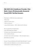 RQI 2025 ACLS Healthcare Provider &lpar;Test  Bank &rpar; Exam &vert;&vert;Professionally Answered  Exam&vert;&vert;100&percnt; Verified Answers 