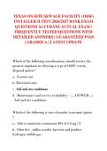 TEXAS ON-SITE SEWAGE FACILITY &lpar;OSSF&rpar;  INSTALLER II TEST 2026&sol;2027 BANK EXAM  QUESTIONS ACCURATE ACTUAL EXAM &sol;  FREQUENTLY TESTED QUESTIONS WITH  DETAILED ANSWERS &vert; GUARANTEED PASS  &vert; GRADED A &vert; LATEST UPDATE 