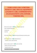 TUBES LINES AND CATHETERS PATIENT CARE&comma; SPECIAL EQUIPMENT & PATIENT CARE&comma; COMPREHENSIVE EXAM QUESTIONS AND ANSWERS&period; VERIFIED 2026&period;