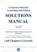 Complete Solutions Manual - Corporate Financial Accounting&comma; 16th Edition &ndash; Carl S&period; Warren&comma; Jeff Jones &ndash; ISBN 9780357510384 &lpar;Full Chapters 1&ndash;14 Covered&rpar;