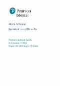 2025 Pearson Edexcel GCSE Chinese  PAPER 4 MARK SCHEME 1CN0&sol;4H
