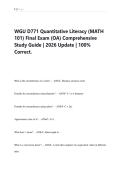 WGU D771 Quantitative Literacy &lpar;MATH  101&rpar; Final Exam &lpar;OA&rpar; Comprehensive  Study Guide &vert; 2026 Update &vert; 100&percnt;  Correct&period; 