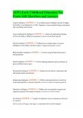 AEPA Early Childhood Education Nes Exam with Questions and Answers