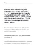 CAHIMS certification exam &sol; The  CAHIMS Review Guide&comma; 2nd Edition&comma;  Complete PDF EXAM BANK &vert; ACTUAL  ACCURATE CURRENTLY TESTING EXAM  QUESTIONS AND ANSWERS &vert; EXPERT  VERIFIED FOR GUARANTEED PASS &vert;  LATEST UPDATE 