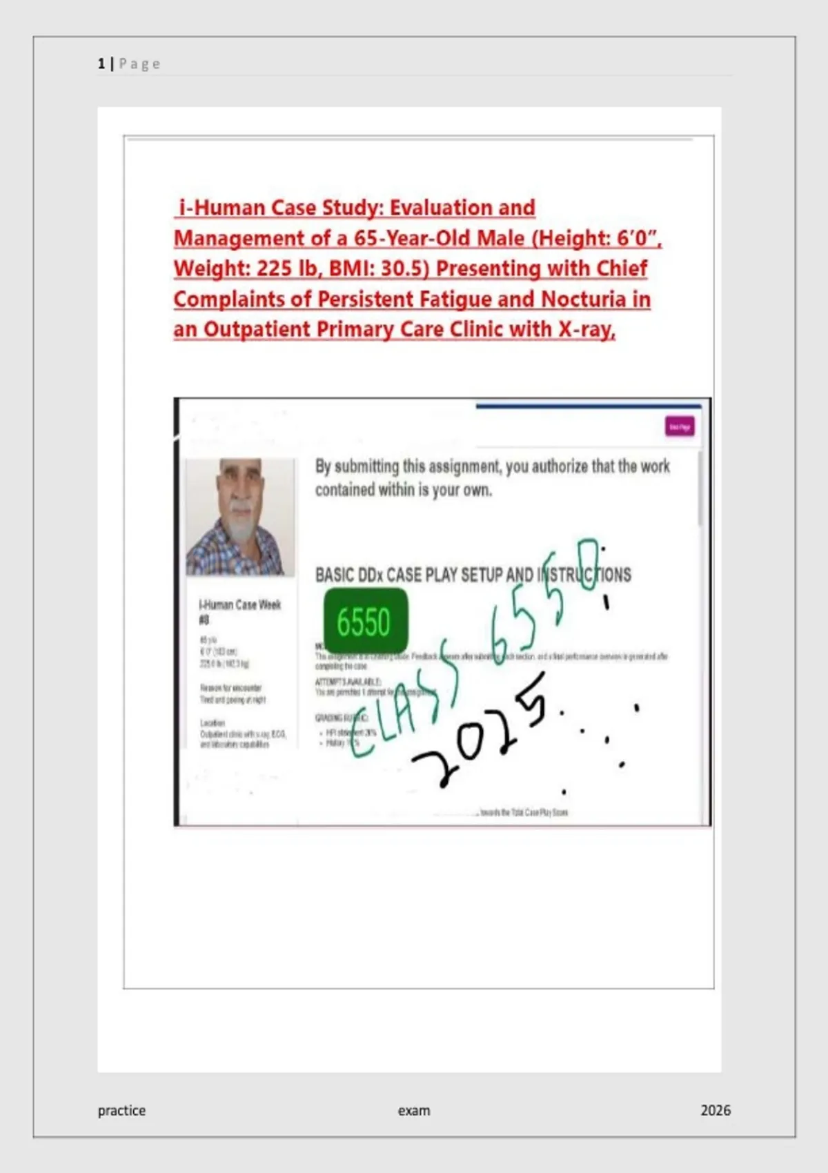 Comprehensive Evaluation and Management of Fatigue and Nocturia in a 65 ...