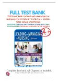 Test Bank &mdash; Leading and Managing in Nursing&comma; 8th Edition &mdash; Patricia S&period; Yoder-Wise & Susan Sportsman &mdash; ISBN 9780323792073 &mdash; Latest Update 2025&sol;2026 &mdash; &lpar;All Chapters Covered 1&ndash;21&rpar;