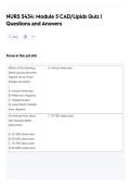 NURS 5434&colon; Module 5 CAD&sol;Lipids Quiz &vert; Questions and Answers