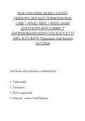NUR 2356 FINAL EXAM 2 LATEST VERSIONS 2024 MULTIDIMENSIONAL CARE 1 FINAL&sol; MDC 1 FINAL EXAM QUESTIONS AND CORRECT ANSWERS&vert;RASMUSSEN COLLEGE&sol;GET IT 100&percnt; ACCURATE &excl;&excl; Questions And Answers 2025&sol;2026