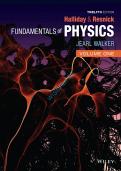 Test Bank for Fundamentals of Physics 12th Edition by David Halliday &vert; Actual Exam Questions with Verified Correct Answers &vert; 100&percnt; Guaranteed Pass A&plus; Guide