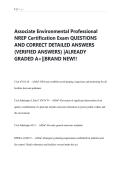 Associate Environmental Professional  NREP Certification Exam QUESTIONS  AND CORRECT DETAILED ANSWERS  &lpar;VERIFIED ANSWERS&rpar; &vert;ALREADY  GRADED A&plus;&vert;&vert;BRAND NEW&excl;&excl; 