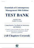 Complete Test Bank - Essentials of Contemporary Management&comma; 10th Edition &ndash; Gareth R&period; Jones&comma; Jennifer M&period; George &ndash; ISBN 9781265449025 &lpar;All Chapters Covered 1&ndash;14&rpar;