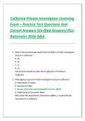 California Private Investigator Licensing Exam &ndash; Practice Test Questions And Correct Answers &lpar;Verified Answers&rpar; Plus Rationales 2026 Q&A 
