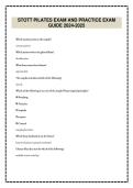 STOTT PILATES EXAM AND PRACTICE EXAM GUIDE 2024-2025 