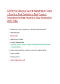 California Security Guard Registration Exam &ndash; Practice Test Questions And Correct Answers &lpar;Verified Answers&rpar; Plus Rationales 2026 Q&A 