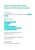 State Farm Estimatics Exam Questions With Correct Answers 