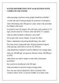 WATER DISTRIBUTION TEST &num;4 QUESTIONS WITH COMPLETE SOLUTIONS