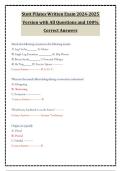 Stott Pilates Written Exam 2024-2025 Version with All Questions and 100&percnt; Correct Answers
