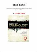 Introduction to Criminology&colon; Theories&comma; Methods&comma; and Criminal Behavior &ndash; Frank E&period; Hagan &vert; 9th Edition Test Bank &lpar;Chapters 1&ndash;15&rpar;