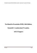  Test Bank for Essentials of MIS&comma; 14th Edition by Kenneth & Jane Laudon &ndash; All 12 Chapters