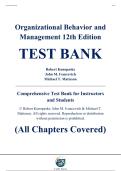 Complete Test Bank - Organizational Behavior and Management&comma; 12th Edition &ndash; Robert Konopaske&comma; John M&period; Ivancevich&comma; Michael T&period; Matteson &ndash; ISBN 9781260260533 &lpar;Full Chapters 1&ndash;17 Covered&rpar;