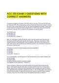 ACC 255 EXAM 3 QUESTIONS WITH CORRECT ANSWERS