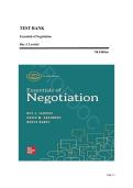 TEST BANK&lowbar;&lowbar;Essentials of Negotiation 7th Edition by Roy J&period; Lewicki &comma; ISBN&colon; 9781260399455 &vert;All Chapters Included&vert; Guide A&plus;