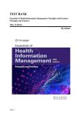 TEST BANK&lowbar;&lowbar;Essentials of Health Information Management&colon; Principles and Practices 5th Edition by Mary Jo Bowie&comma; ISBN&colon; 9780357624258 &vert;All Chapters Included&vert; Guide A&plus;