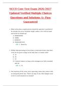 NCCO Core Test Exam 2026&sol;2027  Updated Verified Multiple Choices  Questions and Solutions A&plus; Pass  Guaranteed