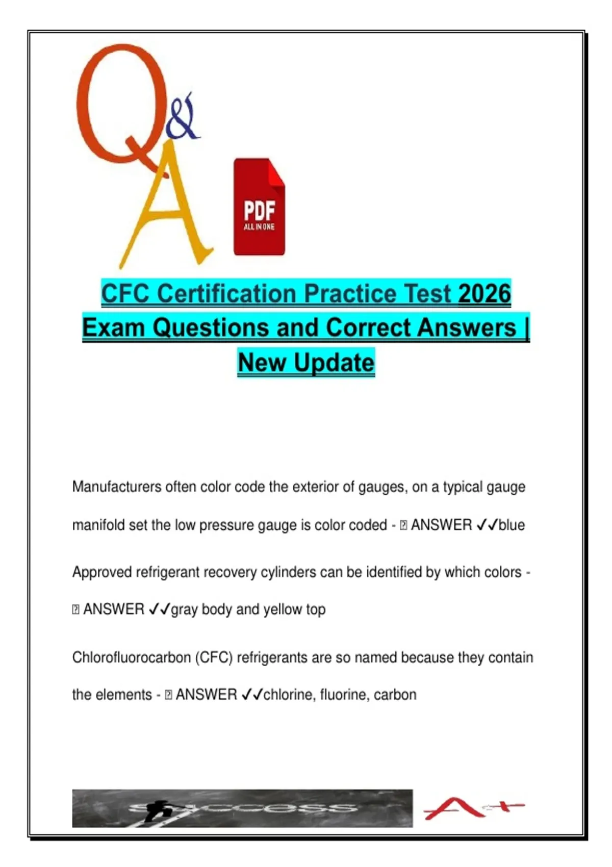 CFC Certification Practice Test 2026 (EPA 608) – 40 Exam Questions ...