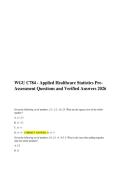 WGU C784 - Applied Healthcare Statistics Pre-Assessment Questions and Verified Answers 2026