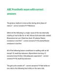ABC Prosthetic exam with correct answers