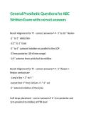 General Prosthetic Questions for ABC Written Exam with correct answers