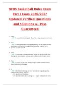 NFHS Basketball Rules Exam  Part I Exam 2026&sol;2027  Updated Verified Questions  and Solutions A&plus; Pass  Guaranteed