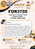 FOR3705 Assignment 1 &lpar;COMPLETE ANSWERS&rpar; Semester 2 2026 - DUE August 2026