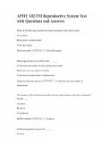 APHY 102 FM Reproductive System Test with Questions and Answers