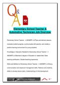 Elementary School Teacher & Automotive Technician &ndash; Job Overview &vert; Education&comma; Skills&comma; Salary&comma; Outlook