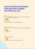 MACS 609 CERTIFICATION &vert;NEWEST EXAM QUESTIONS & VERIFIED SOLUTIONS&comma; 2026 &vert; 2027&period;   