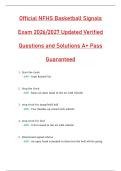 Official NFHS Basketball Signals  Exam 2026&sol;2027 Updated Verified  Questions and Solutions A&plus; Pass  Guaranteed