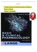 TEST BANK For Basic and Clinical Pharmacology&comma; 15th Edition by Bertram G&period; Katzung&comma; Verified Chapters 1 - 66&comma; Complete Newest Version