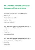 ABC - Prosthetic Assistant Exam Review Guide exam with correct answers