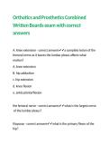 Orthotics and Prosthetics Combined Written Boards exam with correct answers 