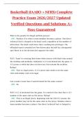 Basketball &lpar;IAABO &plus; NFHS&rpar; Complete  Practice Exam 2026&sol;2027 Updated  Verified Questions and Solutions A&plus;  Pass Guaranteed 