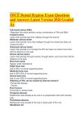 OSCE Dental Hygiene Exam Questions and Answers Latest Version 2026 Graded A&plus; 