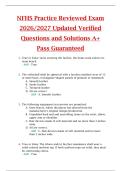 NFHS Practice Reviewed Exam  2026&sol;2027 Updated Verified  Questions and Solutions A&plus;  Pass Guaranteed