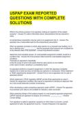 USPAP EXAM REPORTED QUESTIONS WITH COMPLETE SOLUTIONS 