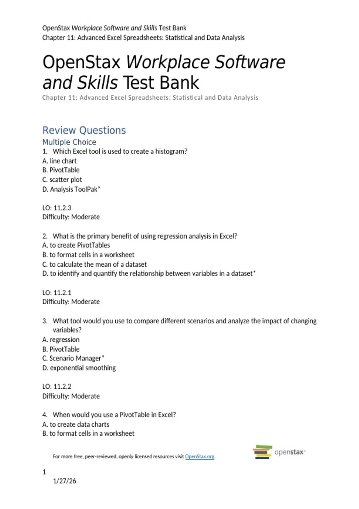 Workplace Software and Skills Test Bank Chapter 11 Questions with ...