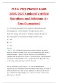 PCCN Prep Practice Exam  2026&sol;2027 Updated Verified  Questions and Solutions A&plus;  Pass Guaranteed